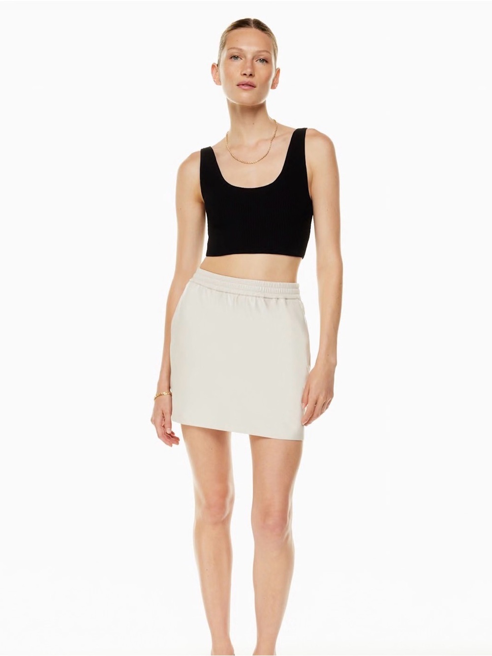 Babaton Cream Flags skirt vegan